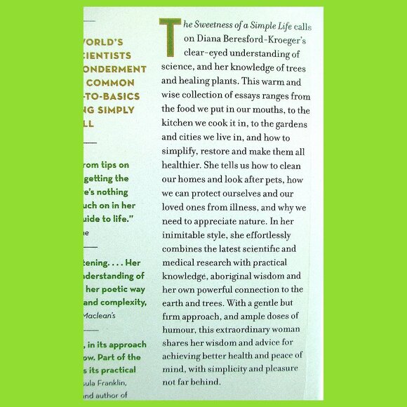 Book: The Sweetness of a Simple Life, by Diana Beresford-Kroeger (Essays) - Picture 3 of 13
